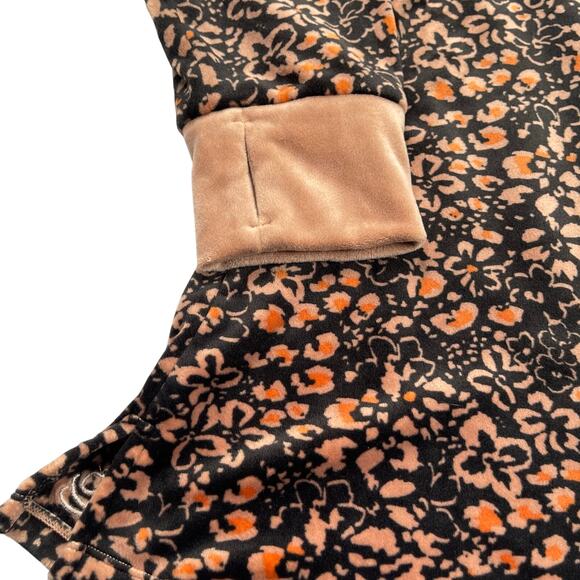 Cuddl Duds 2pc Set Plus 1X Tan Black Floral Soft Fleece Loungewear Pants Top - Picture 5 of 12